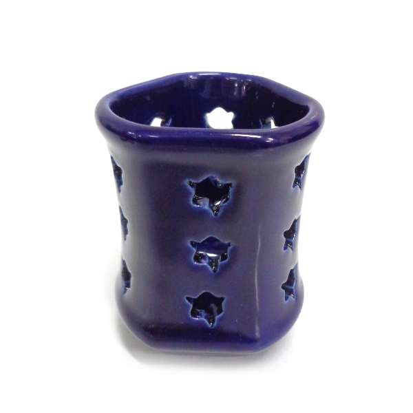Blue Ceramic Small Candle T Lite Holder