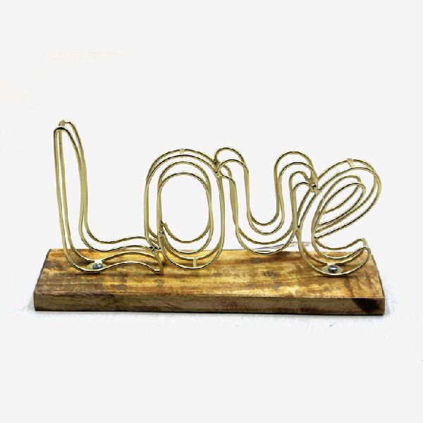Brass Iron Wire Love text