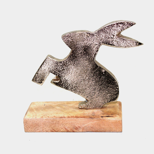 Brass Plated Table Decoration Rabbit Sculpture, Size : 10.50 4.50 11 cm