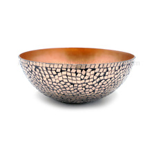 Copper Plated Mosaic Iron Round Bowl