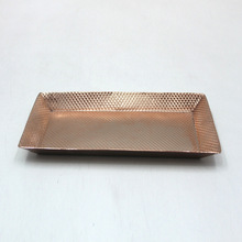 Copper Plating Decorative Metal Serving Trays, Size : 25.50 x 16 x 2.50 cm