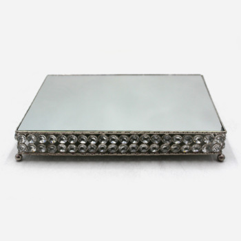 Decorative Crystal Rectangle Mirror Tray