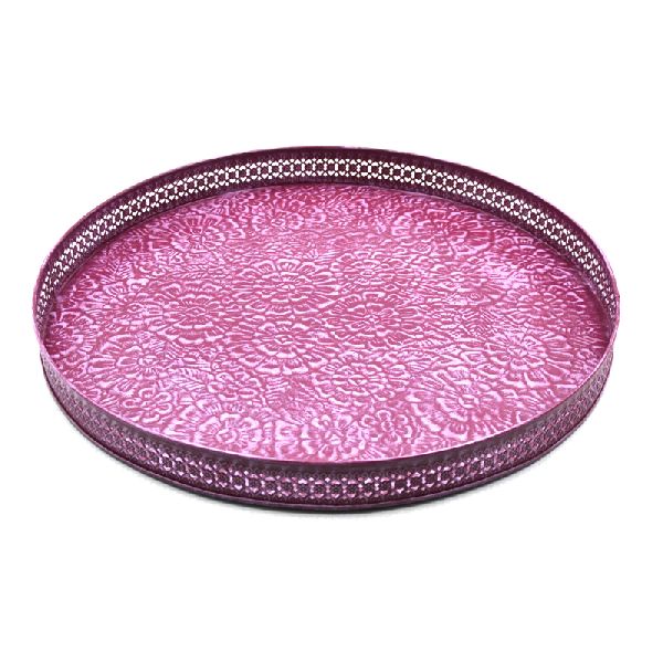 Embossed Decorative Round Serving Trays