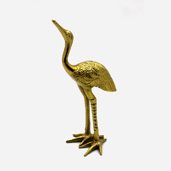 Gold Plated Aluminium Crane Sculpture