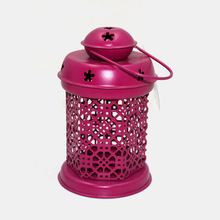 Matt Pink Home Decoration Metal Lanterns, for Indoor, Outdoor etc, Size : 12 x 9.50 x 15.50 cm