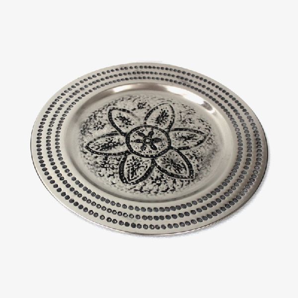 Pewter Antique Plating Iron Serving Round Plates