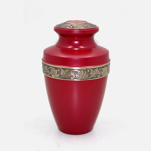 Red Unique Brass Metal Funeral Urns
