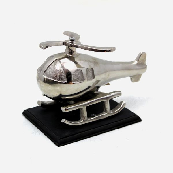 Table Decor Aluminium Helicopter sculpture, Size : 20.50 12.50 14 cm