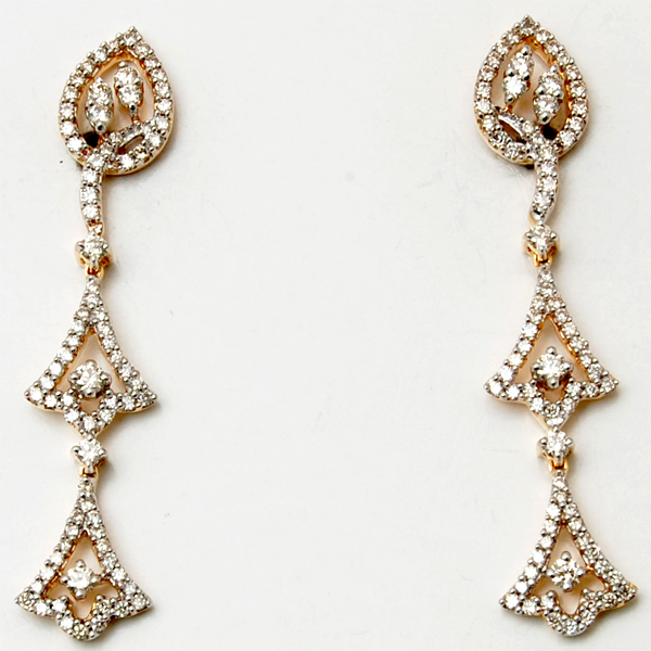 diamond studded bell earrings