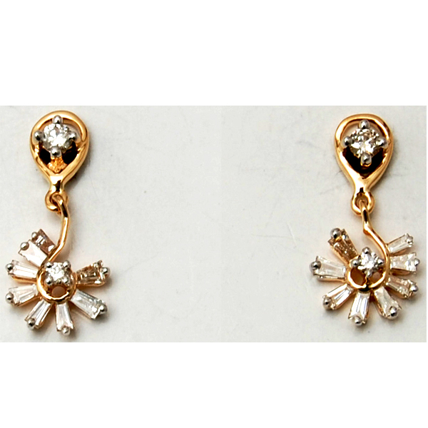 floral diamond hanging earring