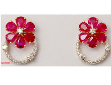 Pear Ruby Earrings