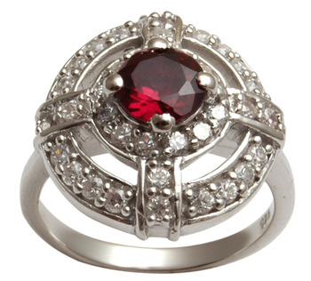Valentine Jewellery Ruby CZ Ring, Gender : Women's