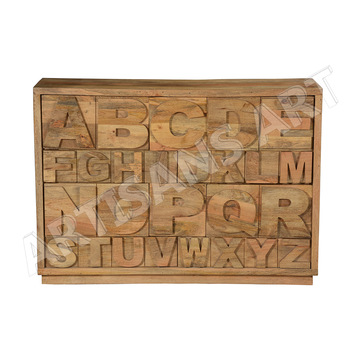 Artisans Wood Vintage Alphabet Drawer Chest, for Living Room Cabinet
