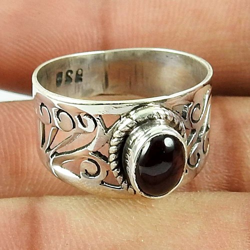 925 Sterling Silver Jewellery Scrumptious Garnet Gemstone Ring