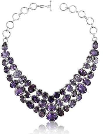 Amethyst Necklace !! Gemstone Silver Jewellery