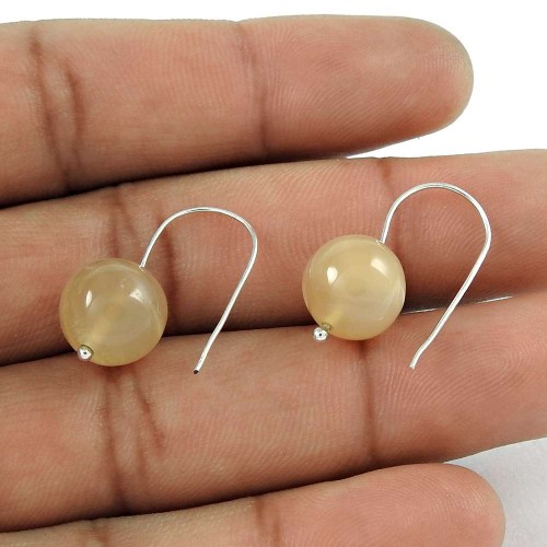 Designer 925 Sterling Silver Natural Moonstone Earring Traditional Jewelry