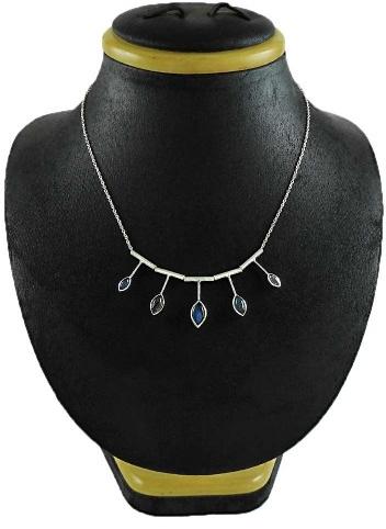 Handy 925 Sterling Silver Labradorite Gemstone Necklace Ethnic Jewelry