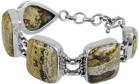 Latest Design Ocean Jasper Gemstone Sterling Silver Bracelet Jewelry