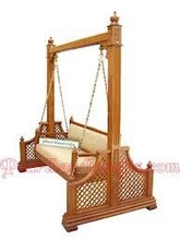 Silvocrafts Wood Hand Carved Swing Jhoola, for Home Furniture, Size : 210 x 90 x 210 cm