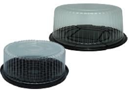 Black Base Clear Cake Container With Clear Lid