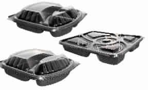 Rectangular Compartment Black Base Containers