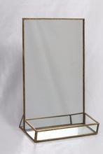 Standing decorative Mirror with Shelf, for Wall, Size : 25.5 x 14 x 41 Cms