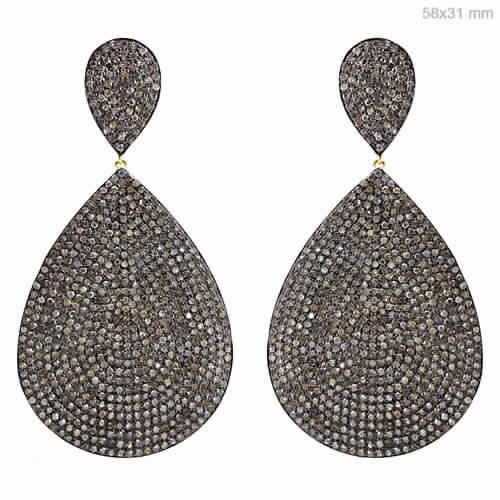 925 SILVER PAVE DIAMOND EARRINGS