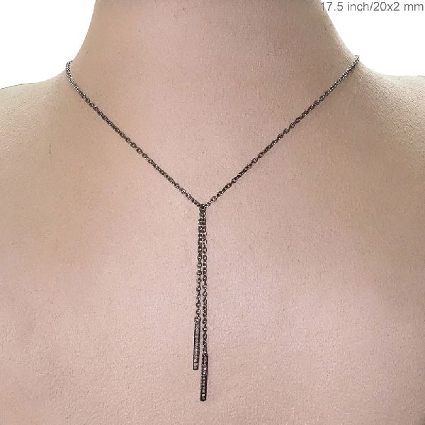 925 STERLING SILVER DIAMOND FASHION NECKLACE