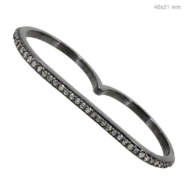 PAVE DIAMOND TWO FINGER RING