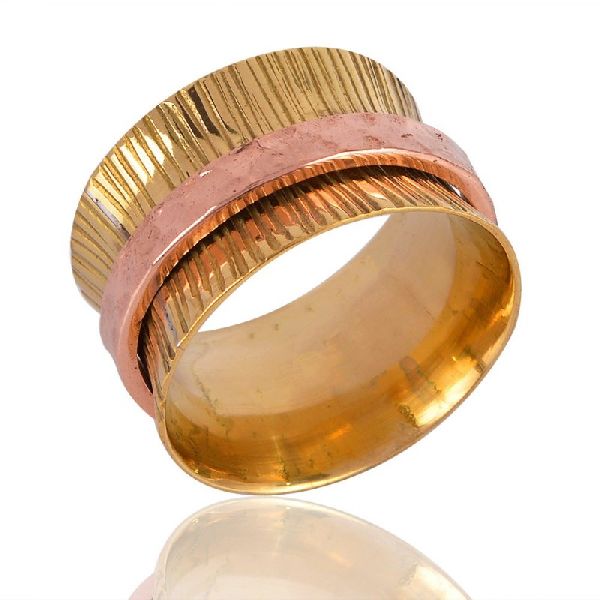 18K Gold Plated Copper and Brass Spinner Ring