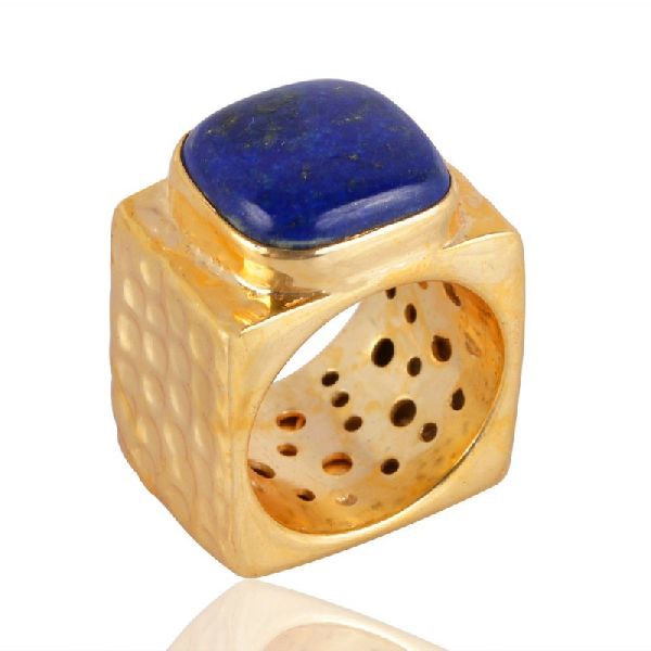 Brass Metal Stunning Design Lapis Lazuli Ring