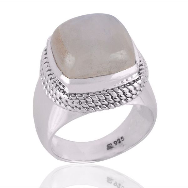 Rainbow moonstone Gemstone 925 Sterling Silver Ring