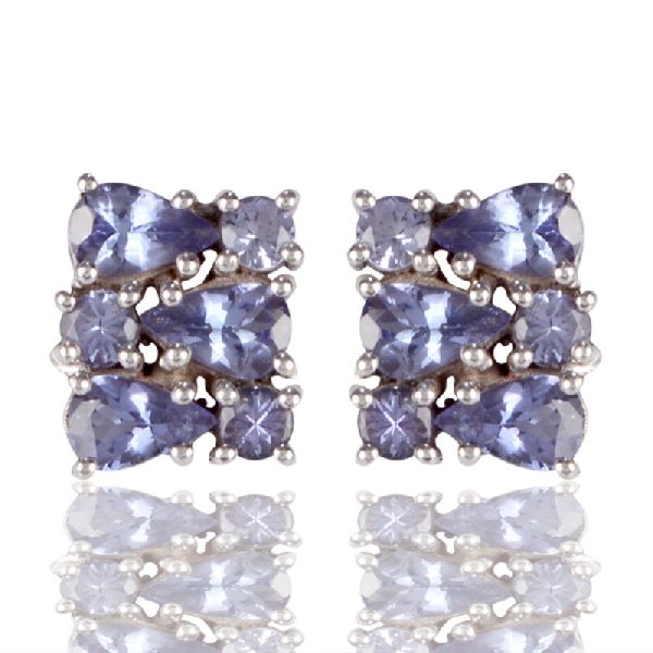 Silver Tanzanite Gemstone Earring