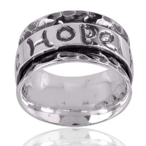 Solid 925 Silver Mens Spiner Ring