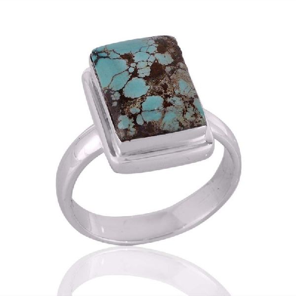 Tibetan Turquoise and 925 Silver Mens Womens Rings