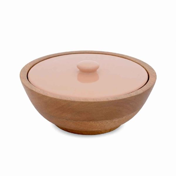 Wooden resin bowl with lid