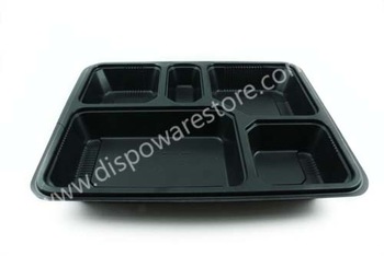 Disposable compartmental plastic plate, Size : 9 Inch