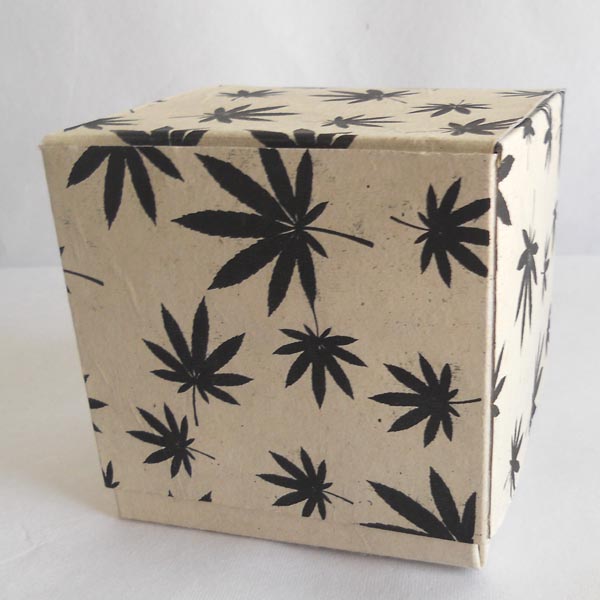 100% hemp paper printed black hemp dyecut boxes