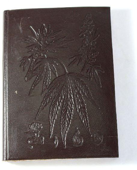 Hand bound goat leather journal in antique