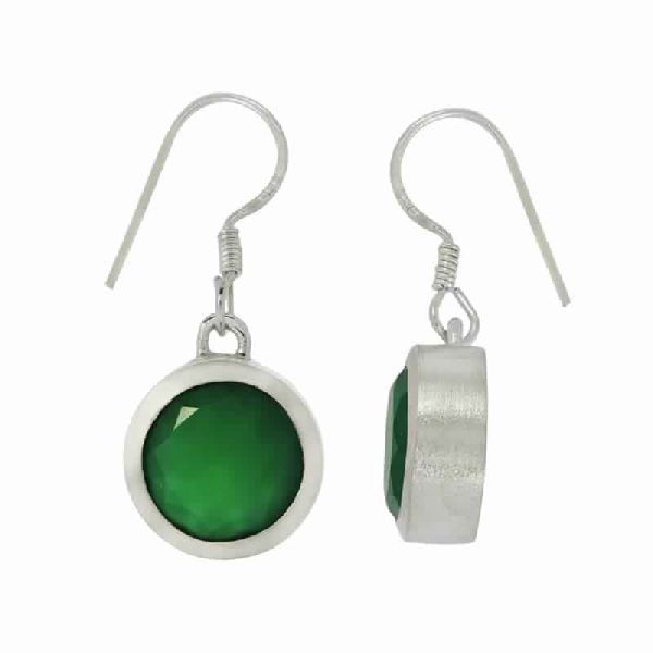 Green Onyx Gemstone Sterling Silver Earring