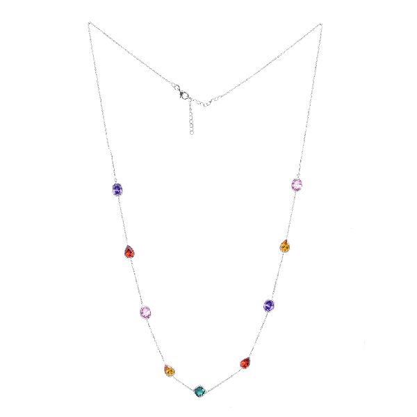 Multi Colour Glass Stone Necklace For Women and Girlz