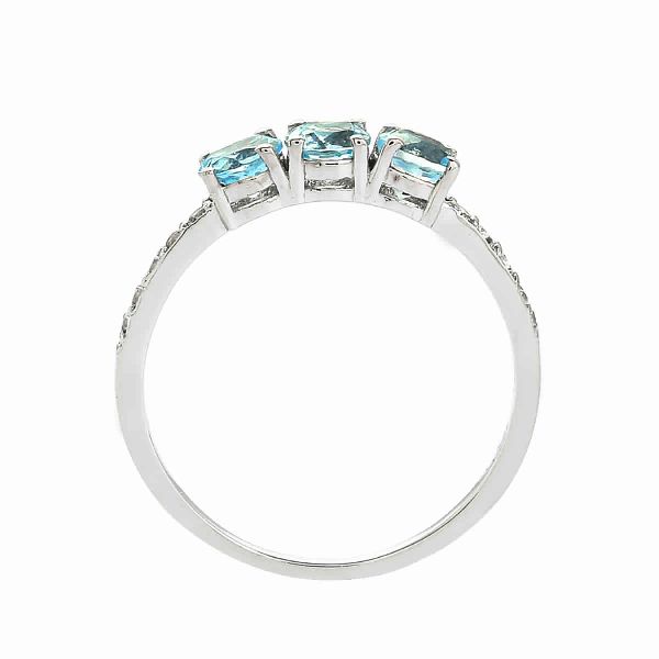 Sterling Silver Prong Set Blue Topaz Gemstone Ring For Girls
