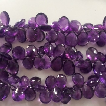 Amethyst faceted pears gemstone beads, Size : 5x7 upto 10x15