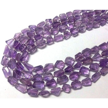 Amethyst faceted tumbled stones, Size : Approx 10x11 mm