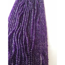 Amethyst roundel faceted natural beads, Size : 3.5MM TO 4MM