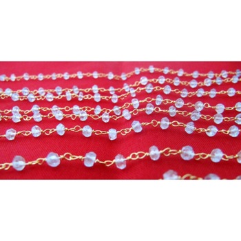 Aquamarine rosary gemstone beaded chain, Gender : Women's