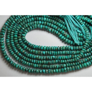 Arizona turquoise roundel faceted beads