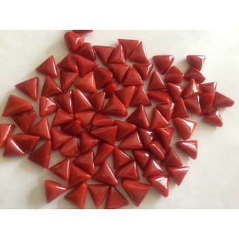 Cabochons smooth triangle red coral, Size : APPROX 2CTO TO 5 CTS