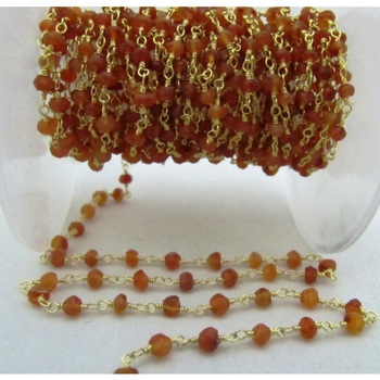 carnelian beaded rosary chain