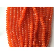 Carnelian roundel faceted natural beads, Size : Approx size 7mm to 10mm